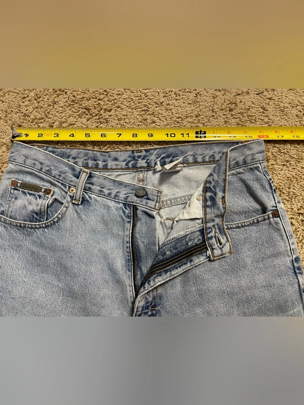 Vtg Y2K 90s Calvin Klein Jeans, 5 pocket straight leg, 100% cotton, size 12x32 - Picture 5 of 10